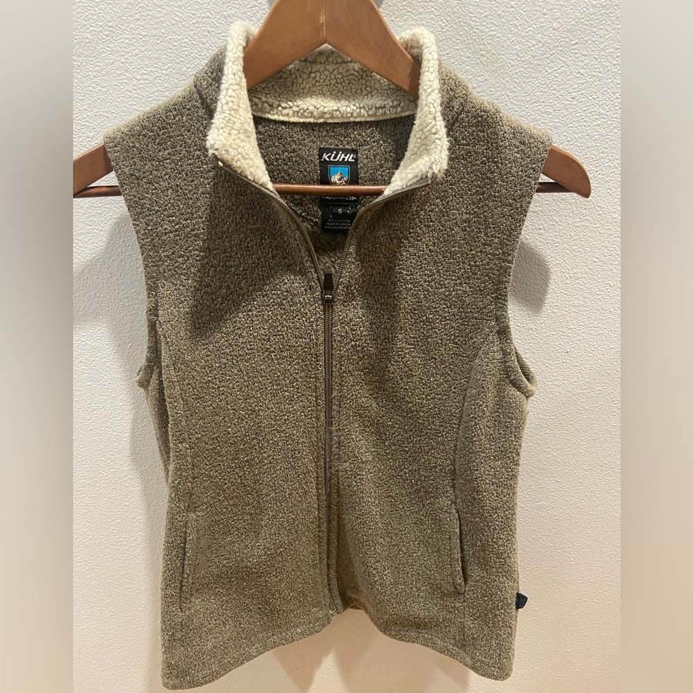 Women’s Kuhl Vest Sherpa Fleece Gray sz small